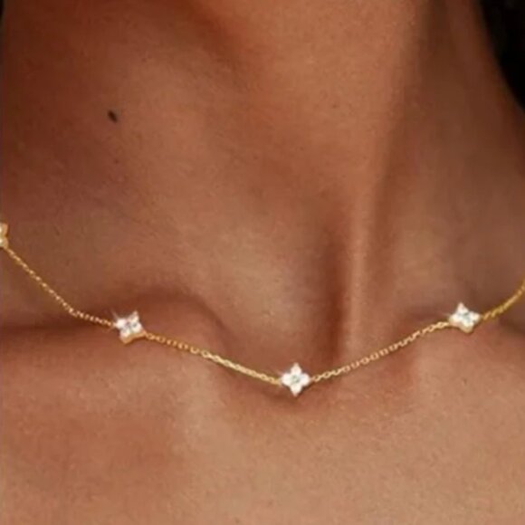 14K Gold Filled Four Leaf Clover Necklace - Picture 1 of 3